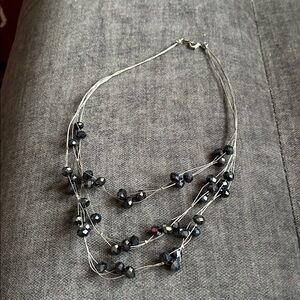 Elegant Black Beaded Necklace